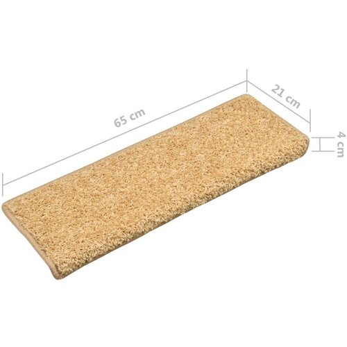  Tepisi za stepenice 15 kom 65x21x4 cm bež Slike