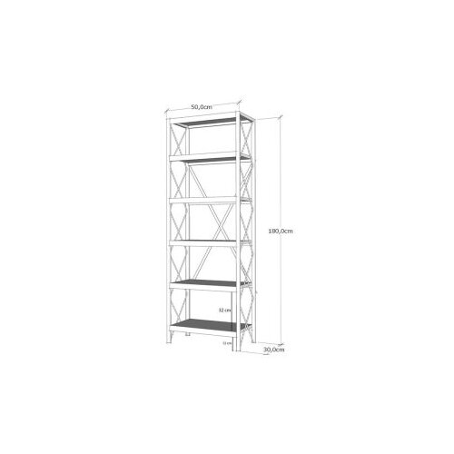 Hanah home polica za knjige suadiye - anthracite anthraciteblack bookshelf Slike