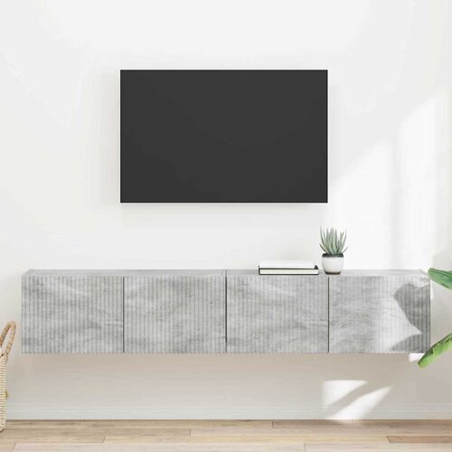 vidaXL TV stenska omara 2 pcs Beton 60 x 31 x 29.5 cm Konstruiran les Cene