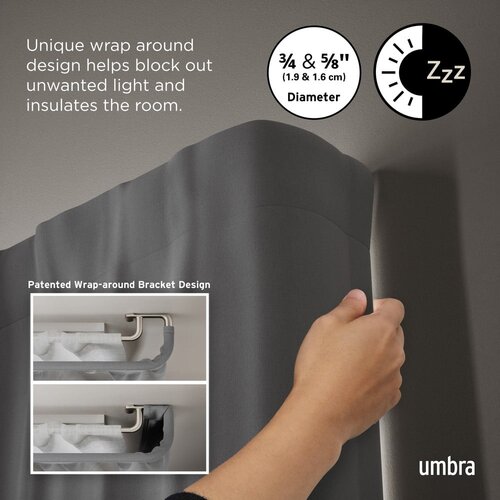 Umbra Jeklena karnisa 76 - 213 cm z nastavljivo dolžino/dvojna Twilight &amp;ndash; Slike