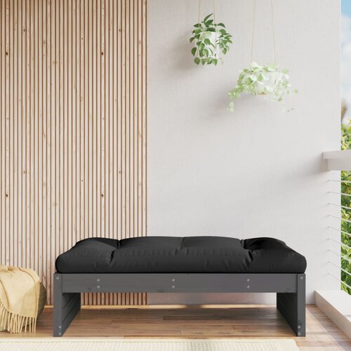 VidaXL Vrtni stolček za noge siv 120x80 cm trdna borovina Slike
