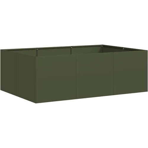 Maison Chic Cvetlični Lonec - Cvetlično korito olivno zelena 120x80x40 cm Jeklo, (21790125) Cene