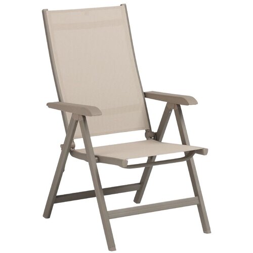 Vrtni ležalniki in počivalniki KETTLER BASIC PLUS naslanjajoči se aluminijasti stol &ndash; taupe / beige Cene