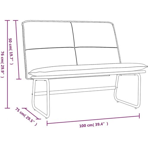  Klupa krem 100 x 75 x 76 cm od umjetne kože Slike