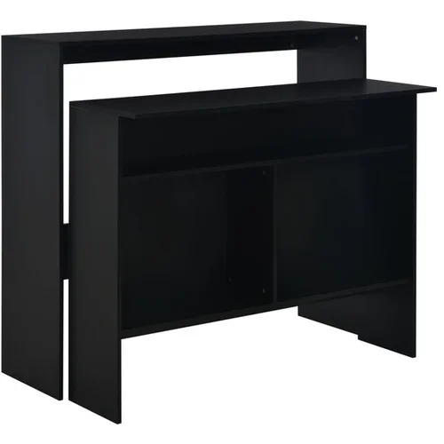  Barska miza z 2 površinama 130x40x120 cm črna