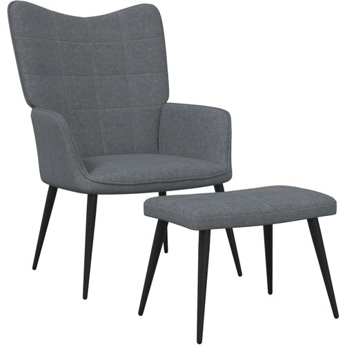The Living Store Stol za sproščanje s stolčkom temno sivo blago - Stol Za Sproščanje, (21420330) Cene