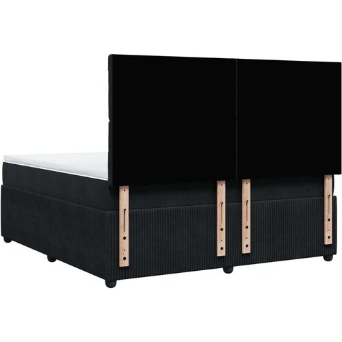VidaXL Krevet s oprugama i madracem crni 180x200 cm bar&amp;scaron;unasti Slike