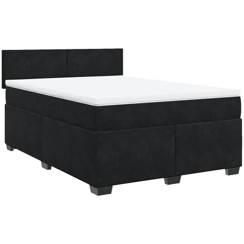 vidaXL Box spring postelja z vzmetnico črna 160x200 cm žamet, (21308964) Cene