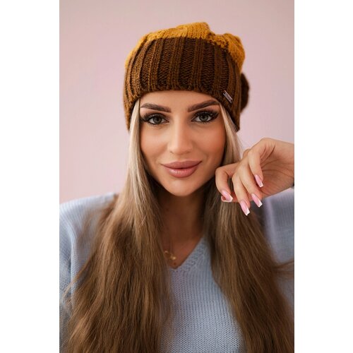  Cap with fleece Paris K212 mustard+brown Slike