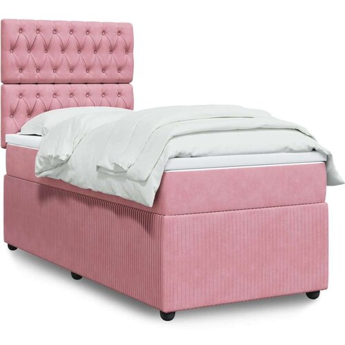 Box spring krevet s madracem ružičasti 90x190 cm bar&amp;scaron;unasti Slike