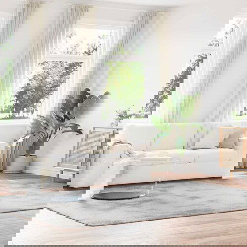 vidaXL Košata preproga svetlo siva 240x340 cm poliester Cene