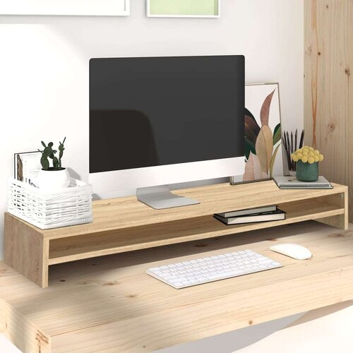  Za monitor boja hrasta sonome 100 x 24 x 13 cm iverica Slike