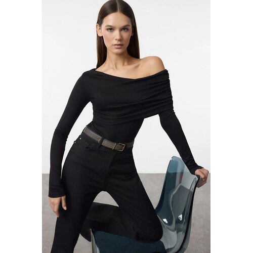 TRENDYOLMILLA Ženska bluza Twoaw25Bz00262, Crna Cene