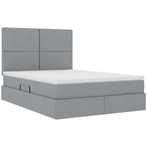  Krevet s od storage Svijetlo siva 140 x 200 cm Lažna koža Slike