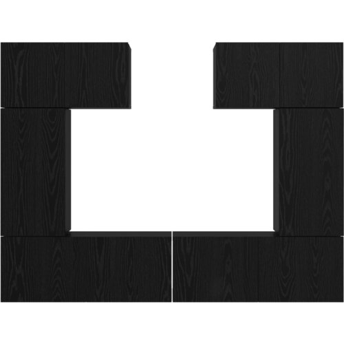 vidaXL Set TV komoda s policom s pohranom s vratima 6 pcs Crni hrast 80 x 30 x 30 cm Cene