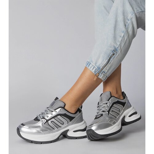 Gemre Silver sporty sneakers on chunky sole Aries Cene