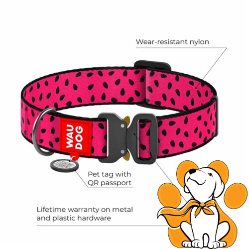 Wau dog ogrlica za pse watermelon 25mm/43-70cm Cene