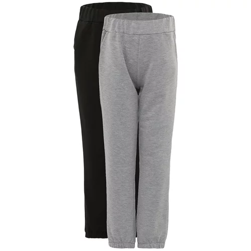Trendyol Black-Grey 2-Pack Boy Knitted Slim Sweatpants