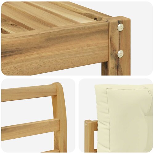  Set vanjskih sofa 6 kom. Bijela i krem Slike