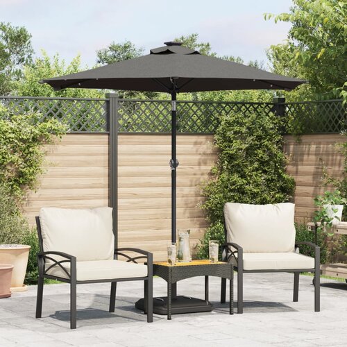 VidaXL Vrtni suncobran s čeličnom &amp;scaron;ipkom antracit 225 x 225 x 212 cm Slike