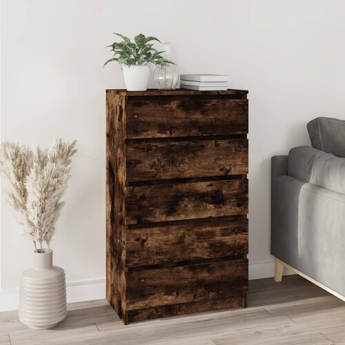 VidaXL Ladičar boja dimljenog hrasta 60x36x103 cm konstruirano drvo Slike
