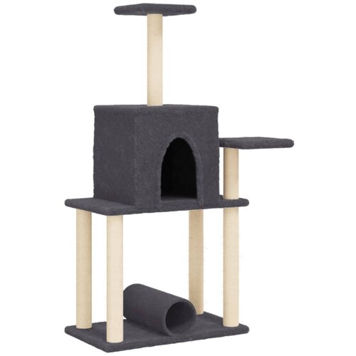  Penjalica za mačke sa stupovima za grebanje tamnosiva 122 cm Slike
