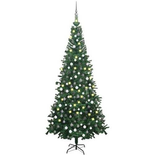 Umjetno božićno drvce LED sa setom kuglica 240 cm zeleno Cijene
