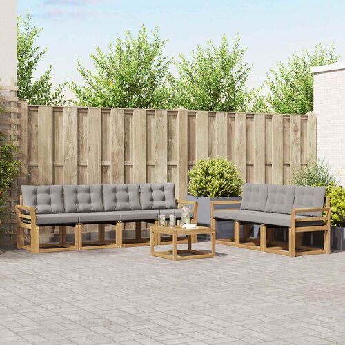  Set vanjskih sofa 8 kom. Bijela i svjetlosiva Smeđa 59 x 59 x 37 cm Slike