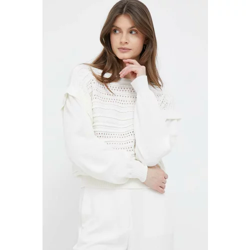 United Colors Of Benetton Pamučni pulover boja: bijela