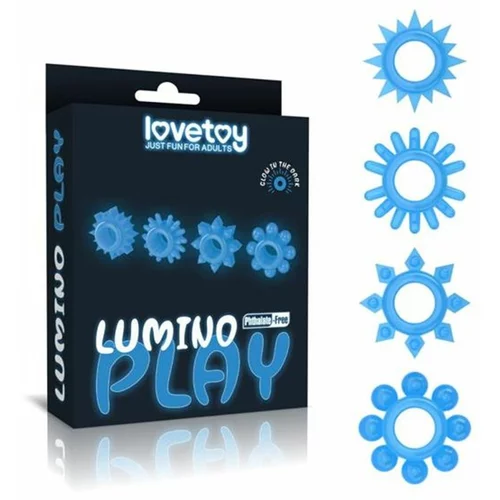 Lovetoy Lumino Play Set 4 Ring za modri penis, (21078973)