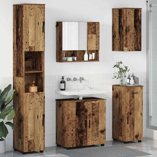 VidaXL Set namje&amp;scaron;taja za kupaonicu 5 pcs Staro drvo 61 x 35 x 64 cm Slike