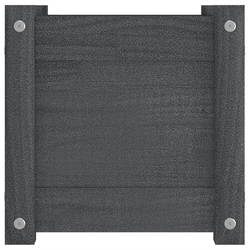  Vrtne sadilice 2 kom sive 31 x 31 x 31 cm od masivne borovine Slike