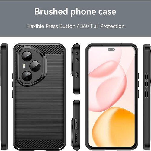 Techsuit Carbon Silicone maska za Honor 400 Pro &amp;ndash; crna Slike