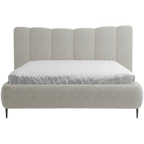 MID.YOU OBLAZINJENA POSTELJA 140 cm x 200 cm , les, tekstil, leseni material svetlo siva Slike