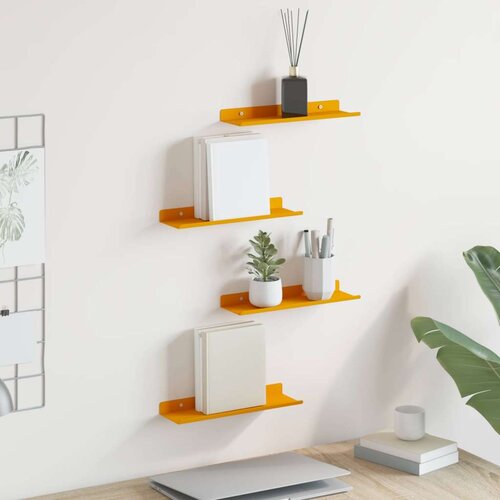  Polica na zidu s policom Zidne 4 pcs Žuta 30 x 9 x 2 5 cm - žuta boja senfa 30 x 9 cm 4 Cijene