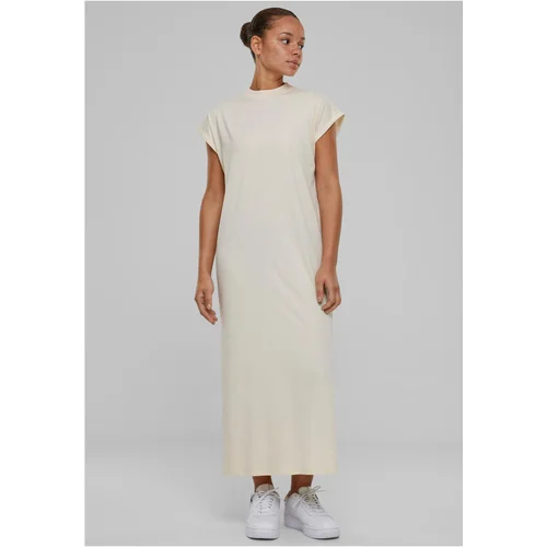 UC Ladies Women's Urban Classics Long Extended Shoulder Dress - Cream