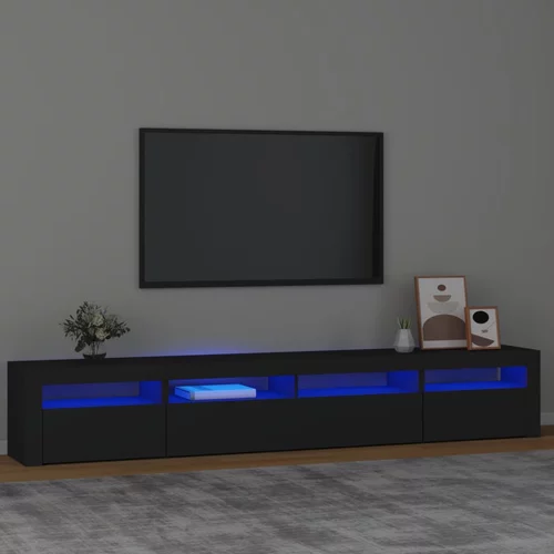 TV ormarić s LED svjetlima crni 240 x 35 x 40 cm