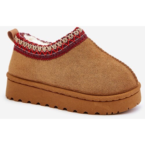 Boto Snow boots children&amp;#039;s ankle boots on a platform insulated with fur Camel Vilabria Slike