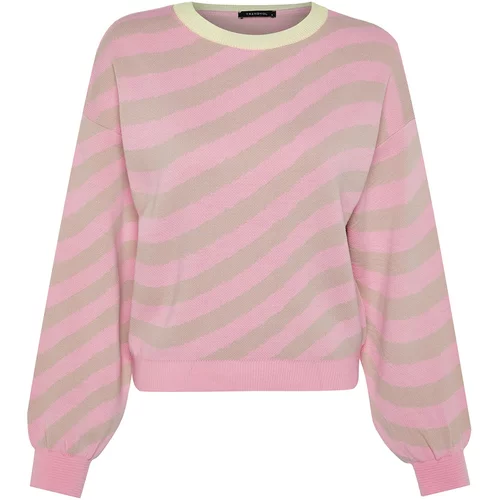 Trendyol Pink Self-Patterned Knitwear Sweater