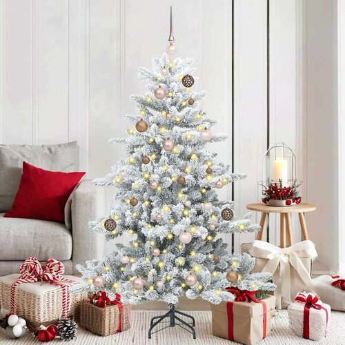 vidaXL Umjetno božićno drvce s nogom with 15 LEDs Bijelo 150 cm PVC Cene