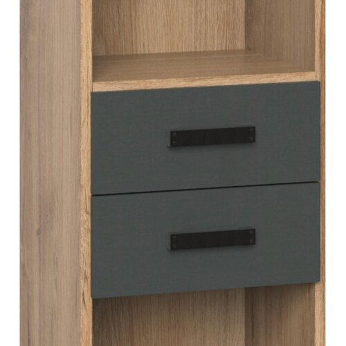 Hom`in regal 47/198/38 cm barve grafita, barve hrasta Slike