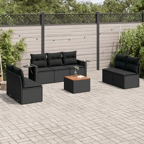  8-dijelni set vrtnih sofa s jastucima bež od poliratana Slike