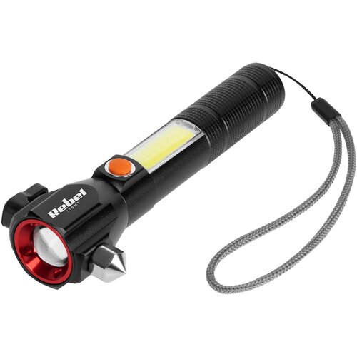  3u1 taktička baterija. LED COB alu. svjetiljka ZOOM čekić Cijene