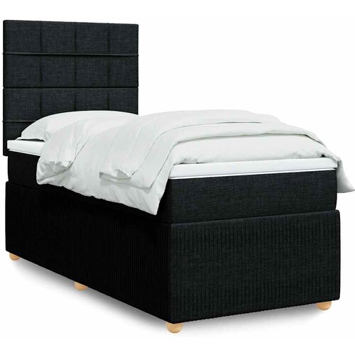 Box spring krevet s madracem crni 90x190 cm od tkanine Slike