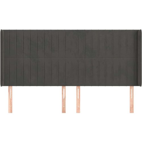  Uzglavlje s u&amp;scaron;ima tamnosivo 203x16x118/128 cm bar&amp;scaron;unasti Slike