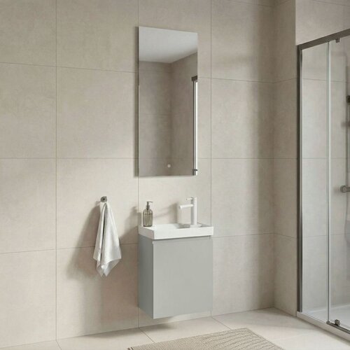 Hanah home Ferla 40 - 329 Matte Cashmere Bathroom Cabinet With Sink & Mirror Set (2 Pieces) Cene