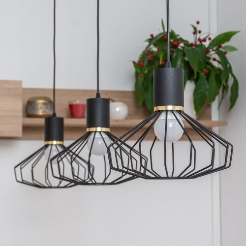  Visilica na sajli SOLANO 3xE27/15W/230V crna/zlatna Slike
