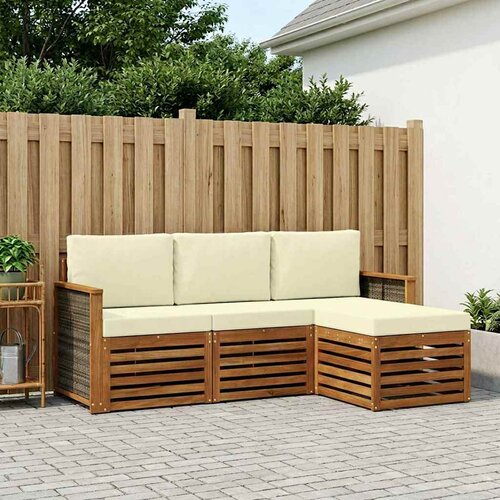  Set vanjskih sofa 4 kom. Prirodna i krem Smeđa Cijene