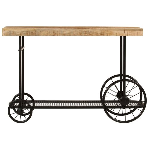 Maison Chic konzolna miza - miza ob steni 112x36x76 cm trden mangov les in železo, (21785833) Slike