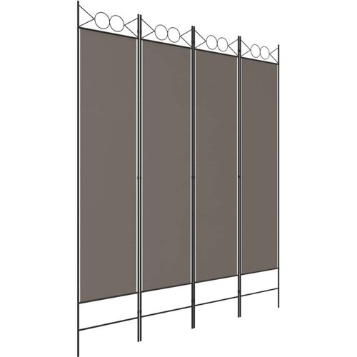  pregrada s 4 panela antracit 160 x 200 cm od tkanine Slike